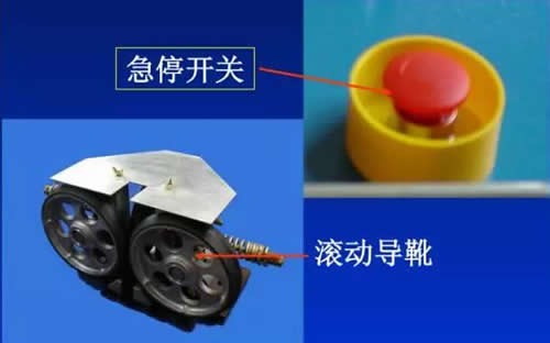 急停開關(guān)和導(dǎo)靴